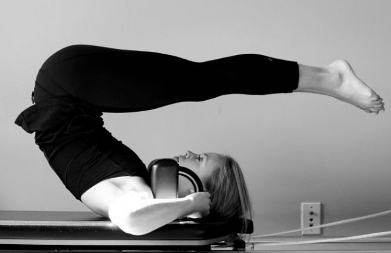 On the Pilates reformer